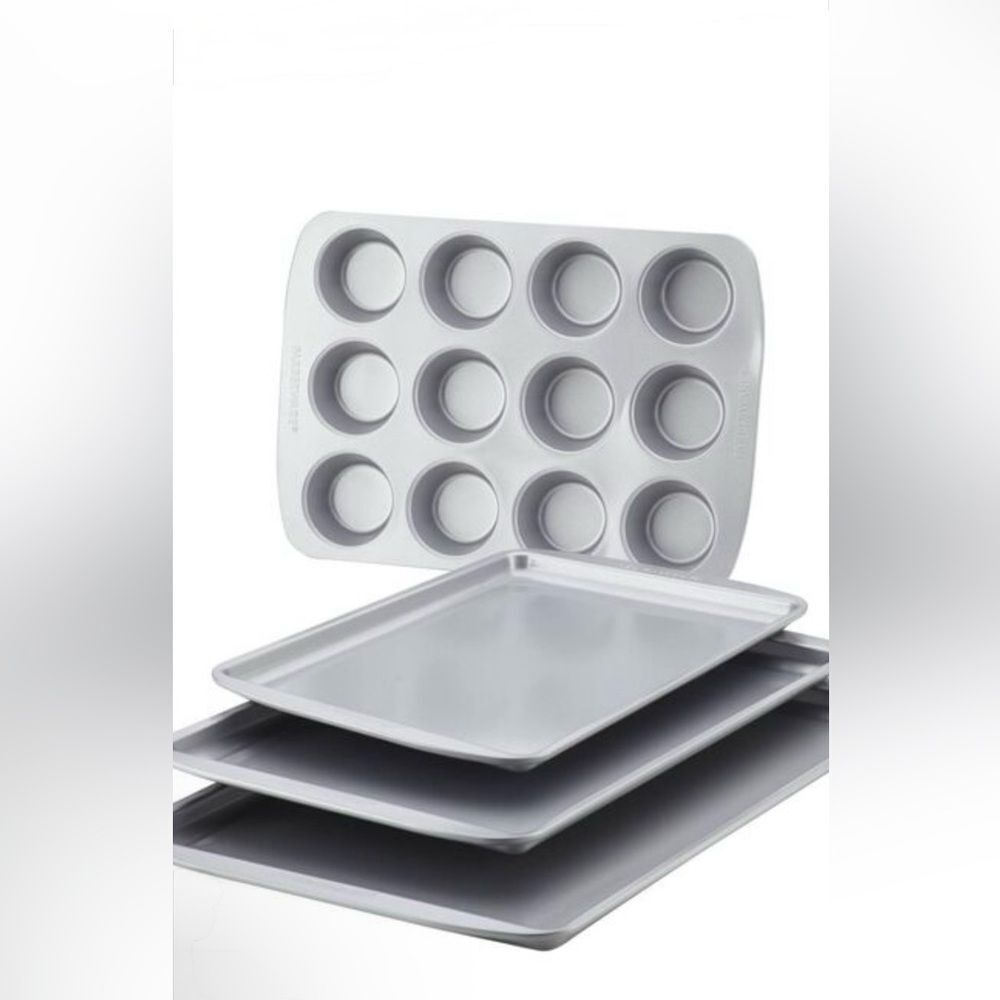 Farberware Bakeware 4pc Bakeware Set: Nonstick Steel Baking Pan Set, Includes Co